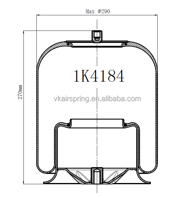 4184N VKNTECH 1K4184 para airbags da mola de ar dos ballons das peças sobresselentes do caminhão A9423200517/ar