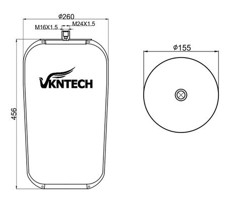 Fonte de ar de caminhão para o Mercedes Benz A 946.320.39.21 Contitech 4737NP22 Substituição por VKNTECH 1K4757SA MERCEDES BENZ A 946.320.39.21 Contitech 4737NP22 Sem pistão