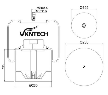 Fonte de ar de caminhão para o Mercedes Benz A 946.320.01.21 Contitech 4838NP03 Substituído por VKNTECH 1K4838-3