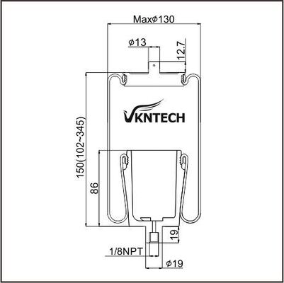 FUNDAÇÃO DE AIRE DE CABOUNA 1102-0043 (FRT.NBD-13262 FIP-102215 KW,MACK) Firestone W02-358-7056 Substituído por VKNTECH 1S7056