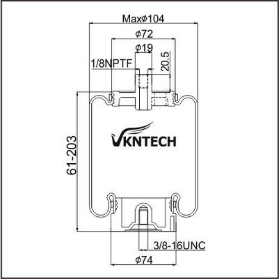 CABIN AIR SPRING NAVISTAR LINK LTD 1102-0026 ((NAV.) Firestone W02-358-7079 Substituído por VKNTECH 1S7079