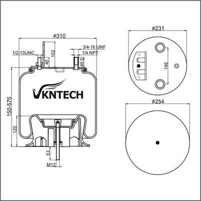 AIR SPRING Firestone W01-358-9786 Substituição pela VKNTECH 1K9876