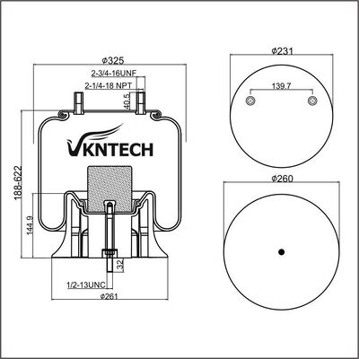 AIR SPRING HENDRICKSON S23611 Contitech 9 10BP-20 P738 Firestone W01-358-9646 Substituição por VKNTECH 1K9646