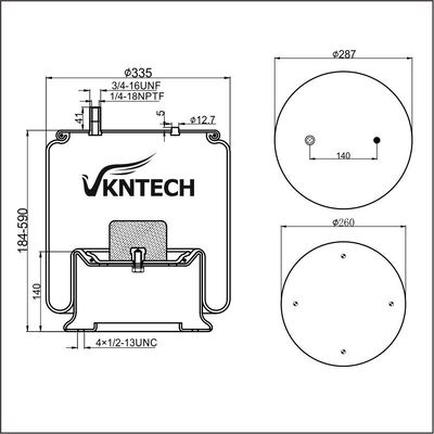MOLA A AR DE REBOQUE NEWAY 90557163 Contitech 11 10.5-19 A 508 Firestone W01-358-8779 1T19L-9 substituída por VKNTECH 1K8779