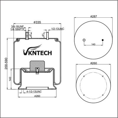 REMOTAÇÃO DE AIR SPRING NEWAY 90557125 (AR-80-9) (AR-80-9WST) Firestone W01-358-9134 1T19L-9 substituído por VKNTECH 1K9134