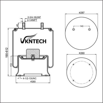 MOLA A AR PARA REBOQUE 8188526 Firestone 1T19L-17-330 Goodyear 566039119 substituída por VKNTECH 1K9119