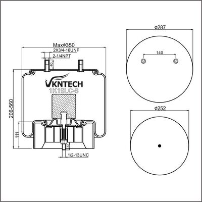 MOLA A AR PARA REBOQUE HENDRICKSON S-237484 Contitech 11 10.5B-18 P 743 Firestone W01-358-8093 substituída por VKNTECH 1K8093
